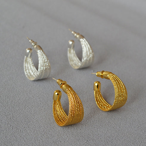 C Shape Shine Lace Earrings - Zafari Studio Jewelry